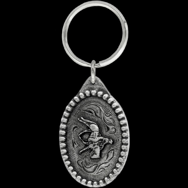 Embrace Western heritage with our Ranch Rider Keychain. Skillfully crafted and rustic, it celebrates the bond between rider and horse. Enrich your collection now!